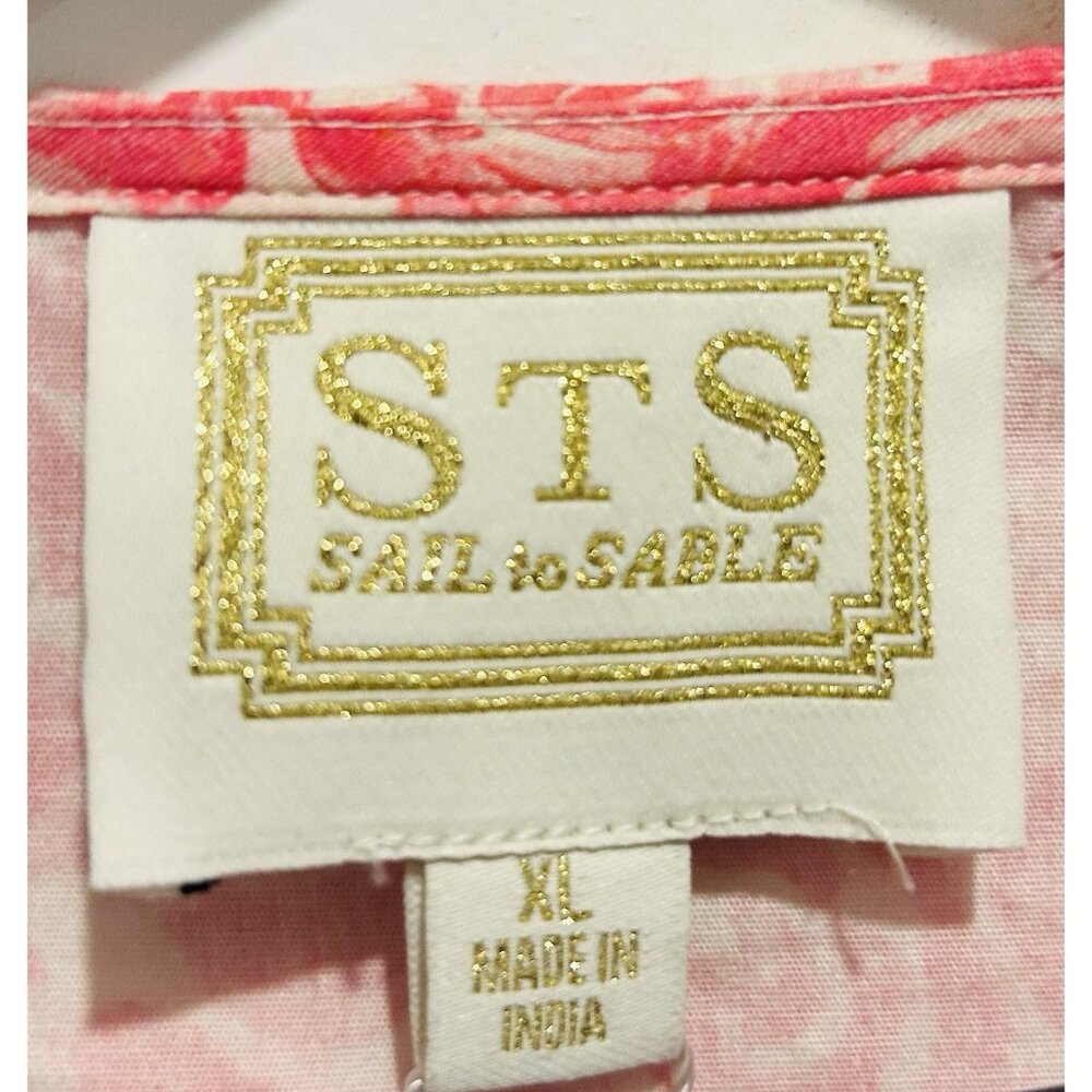 Sail to Sable STS Rose Print Flutter Sleeve Midi Dress Pink White | Size XL NWT - Picture 3 of 16